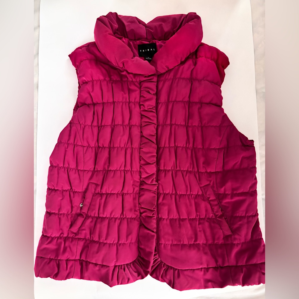 Women’s TRIBAL Fuchsia Puffer Vest XL